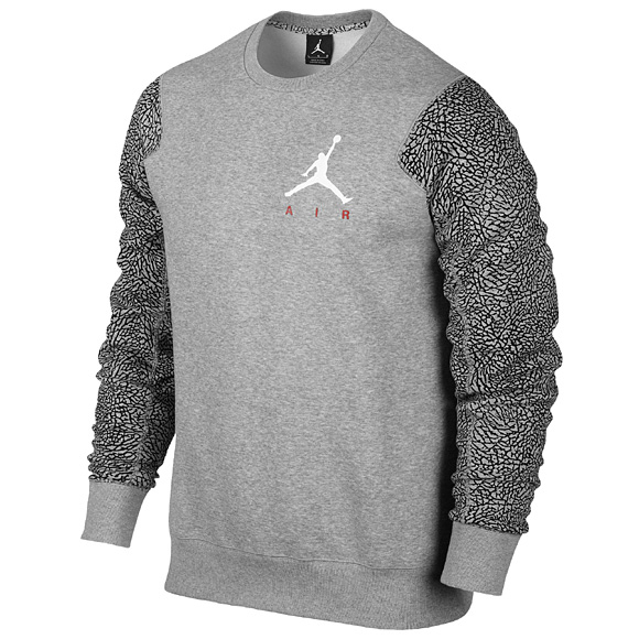 Nike AIR JORDAN Elephant Sleeve Crew Fleece Sweatshirt Sweat Shirt ...